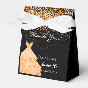 Ballotins Sweet 16 robe en or noir merci