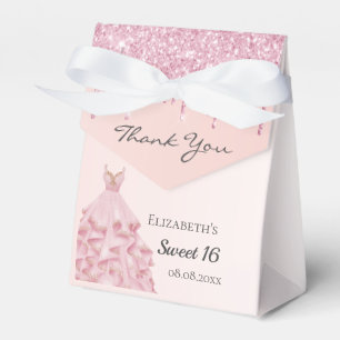 Ballotins Sweet 16 rose rose rosé robe de parties scintillan