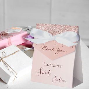 Ballotins Sweet 16ème rose or parties scintillant glam merci