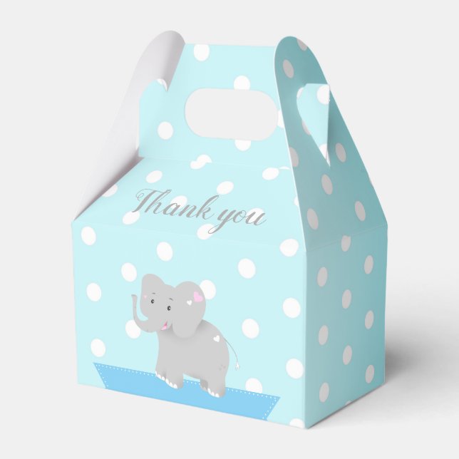 Ballotins Sweet Box Elephant Baby shower garçon (Verso)