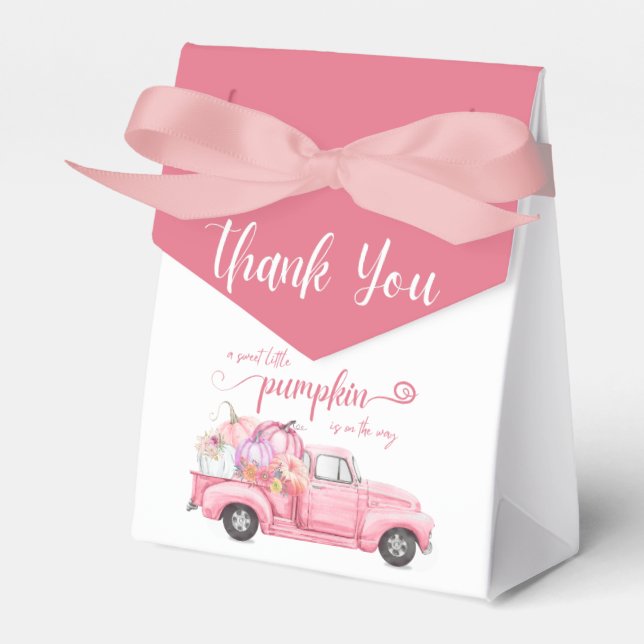 Ballotins Sweet Little Citrouille Baby shower fille rose (Verso)