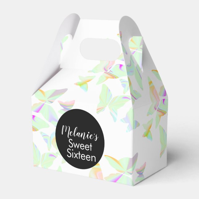 Ballotins Sweet sixteen des papillons holographiques Favo (Verso)