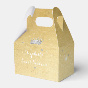 Ballotins Sweet sixteen Quinceanera Gold Princesse Couronne