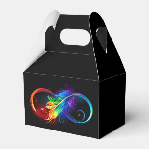 Ballotins Symbole d'infini avec plume arc-en-ciel