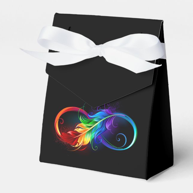 Ballotins Symbole d'infini avec plume arc-en-ciel (Verso)