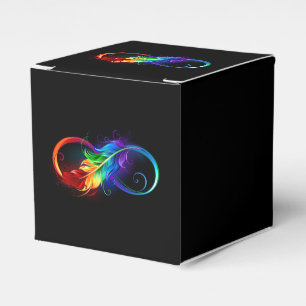 Ballotins Symbole d'infini avec plume arc-en-ciel