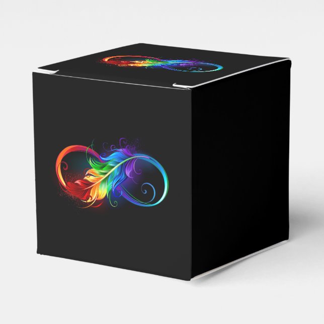 Ballotins Symbole d'infini avec plume arc-en-ciel (Verso)