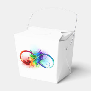 Ballotins Symbole d'infini avec plume arc-en-ciel