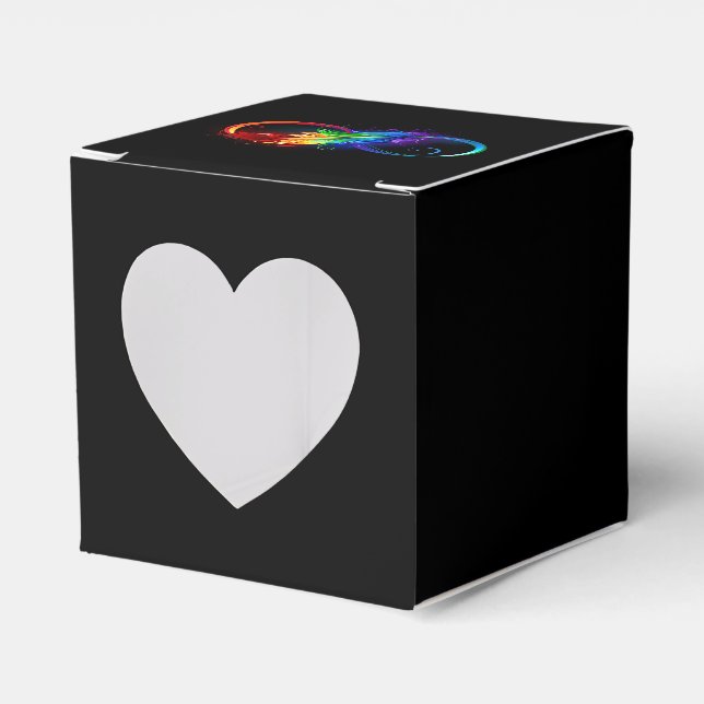 Ballotins Symbole d'infini avec plume arc-en-ciel (Verso)