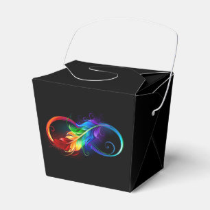 Ballotins Symbole d'infini avec plume arc-en-ciel