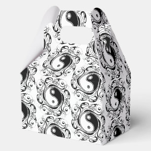Ballotins Symbole Yin & Yang noir et blanc de style tatouage