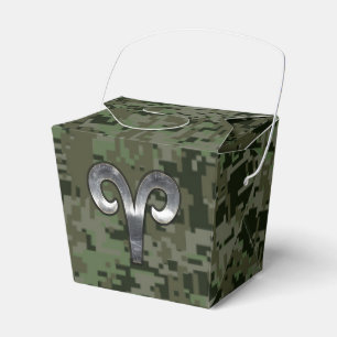 Ballotins Symbole Zodiac Silver Aries Camo numérique vert
