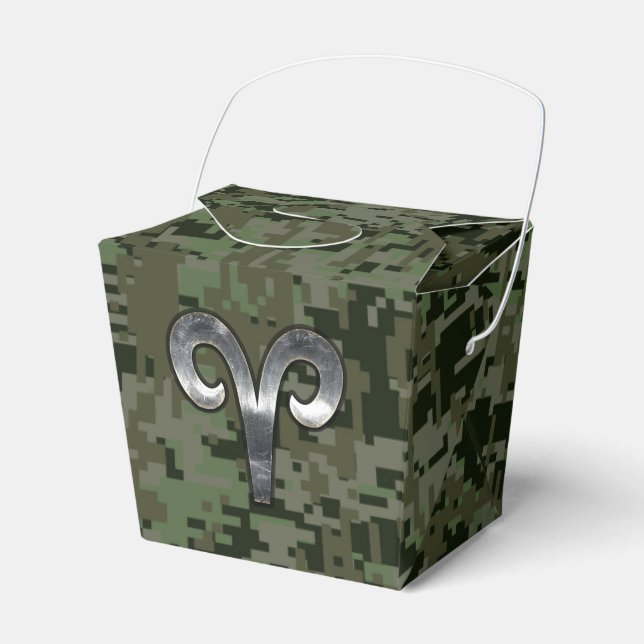 Ballotins Symbole Zodiac Silver Aries Camo numérique vert (Verso)
