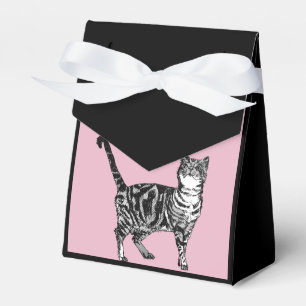 Ballotins Tabby Cat Art rose Ballotin de gâteau fête d'anniv