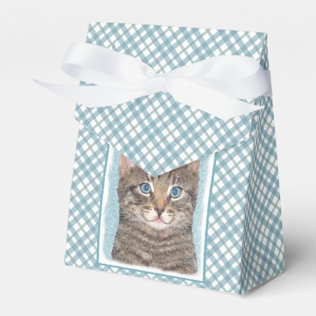 Ballotins Tabby Gris Peinture Chat - Cute Original Art Chat (Verso)