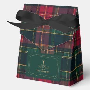 Ballotins Tartan Élégant Plaid Joyeux Noël Nom de Famille