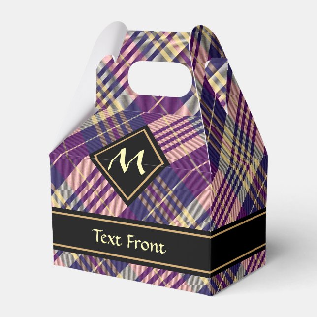 Ballotins Tartan mauve, or et bleu (Verso)
