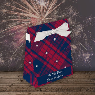 Ballotins Tartan - Patriotique - Bleu Rouge Etoiles Blanches