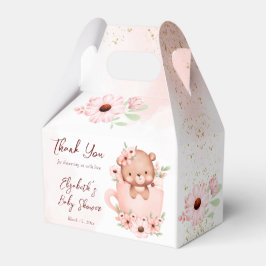 Ballotins Tea party baby shower rose teint dans une tasse