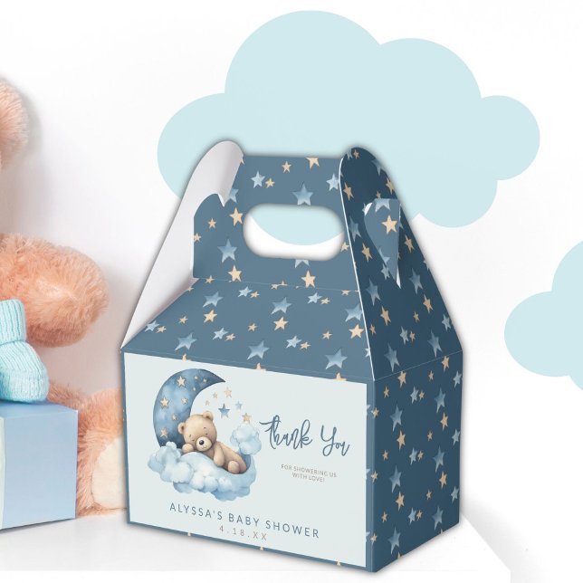 Ballotins Teddy Bear Blue sur le Baby shower de la Lune (Créateur téléchargé)
