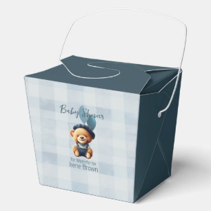Ballotins Teddy Bear Jean Baby shower Bleu