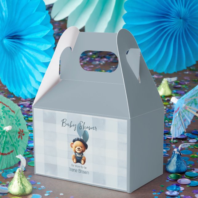 Ballotins Teddy Bear Jean Baby shower Bleu (Fête)