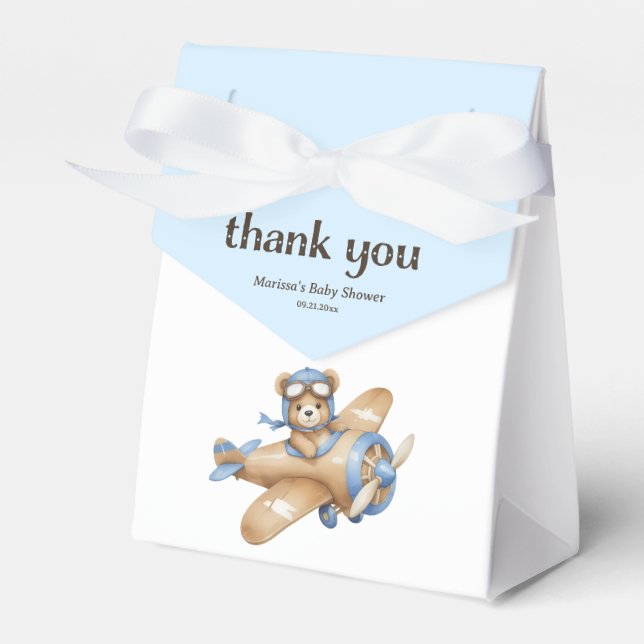 Ballotins Teddy Bear Pilote Baby Boy Ballotin douche (Verso)