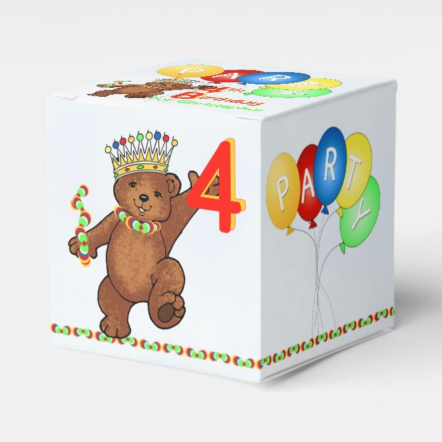 Ballotins Teddy Bear Prince 4th Birday Party Custom (Verso)