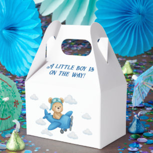 Ballotins Teddy Bear sur avion Baby shower Ballotin