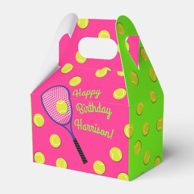 Ballotins Tennis Sports Anniversaire fête rose (Verso)