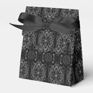 Ballotins Tente Abstraite Florale Noire Et Argent