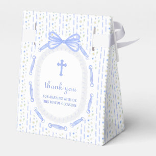 Ballotins Tente Baptême Florale Baptême Bleu Bow