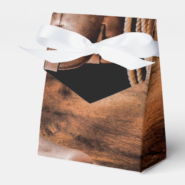 Ballotins Tente Papier Ballotin Cowboy Bottes Grange Bois Ru (Verso)