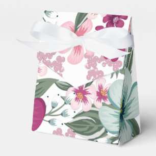 Ballotins Tente Papier Ballotin Fleurs tropicales sur blanc