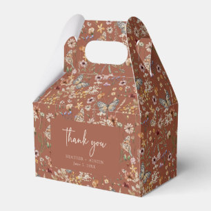 Ballotins Terracotta Floral Boho mariage Favor Box