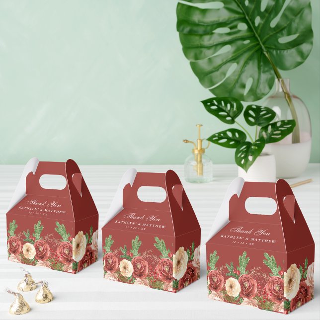 Ballotins Terracotta Floral Pine de Noël Mariage (Créateur téléchargé)