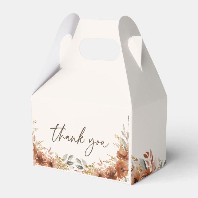 Ballotins Terracotta Rustic Fall Floral Mariage Merci (Verso)