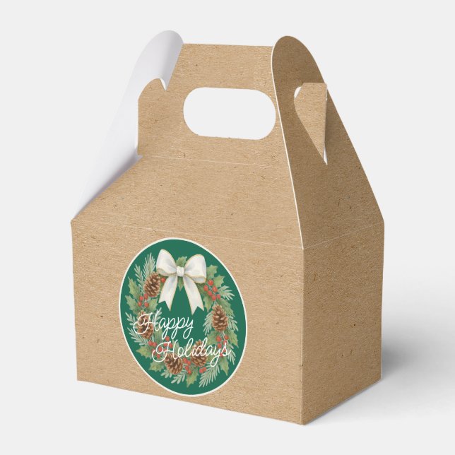 Ballotins Terrain Décembre Classé Avec Vacances Bow Blanc (Verso)