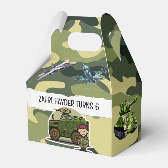 Ballotins Thème de l'armée militaire Boîte à gable pour fête (Verso)