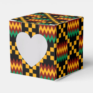 Ballotins Tissu Kente noir, vert, rouge et jaune