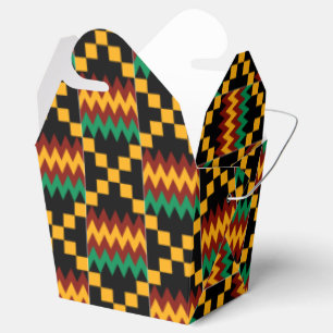 Ballotins Tissu noir, vert, rouge, et jaune de Kente