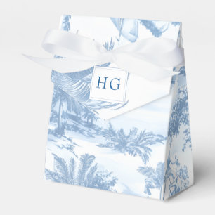 Ballotins Toile Bleue Côte Mariage Monogramme