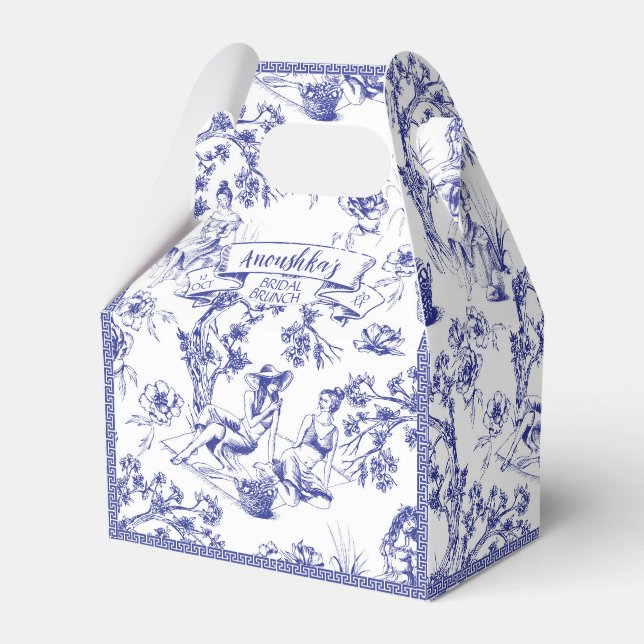 Ballotins Toile bleue et blanche de Jouy Fête des mariées (Verso)