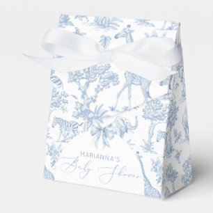 Ballotins Toile de Jouy animaux de safari bleu poussiéreux é