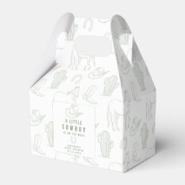 Ballotins Toile de Jouy Green Cowboy Baby shower occidental