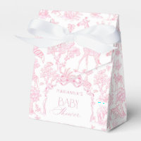 Toile de Jouy Safari animaux Rose élégant Bow