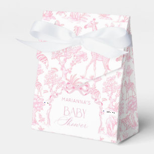 Ballotins Toile de Jouy Safari animaux Rose élégant Bow 