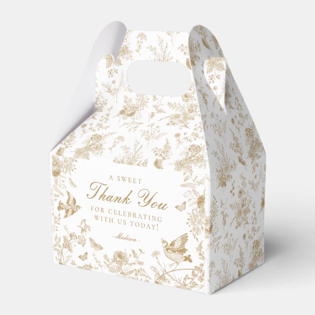 Ballotins Toile D'Or De Jouy Floral Dessert Ballotin (Verso)