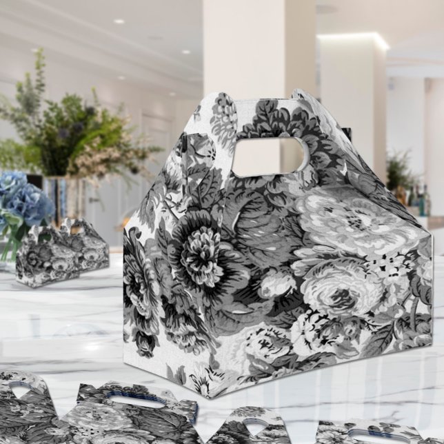 Ballotins Toile florale en gris noir et blanc n° 3 (Créateur téléchargé)