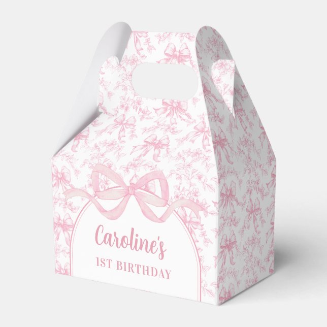 Ballotins Toile rose Bow Ballotin d'anniversaire (Verso)